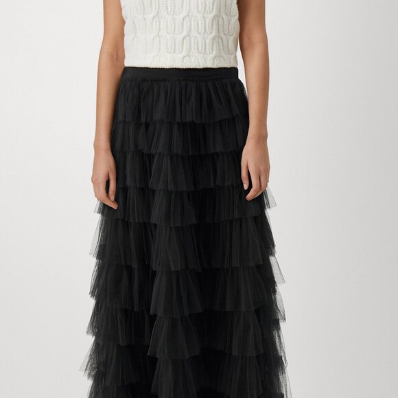 Tiered Tulle Maxi Skirt Black - Picture 5 of 5